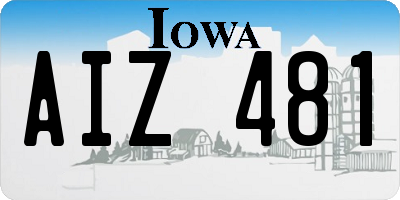 IA license plate AIZ481