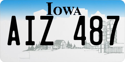 IA license plate AIZ487