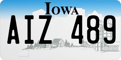 IA license plate AIZ489