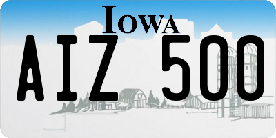 IA license plate AIZ500