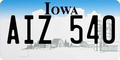 IA license plate AIZ540