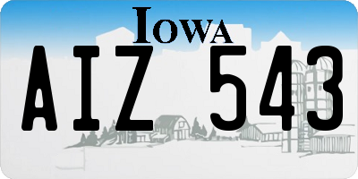 IA license plate AIZ543