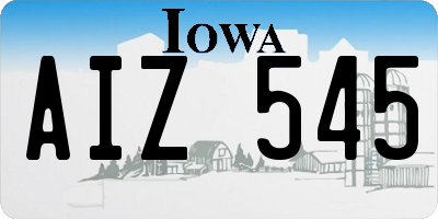 IA license plate AIZ545