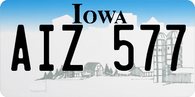 IA license plate AIZ577