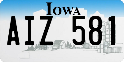 IA license plate AIZ581