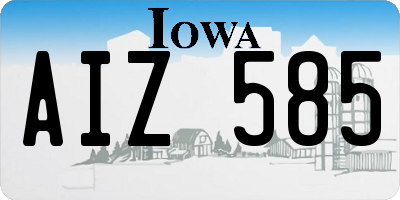 IA license plate AIZ585