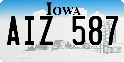 IA license plate AIZ587