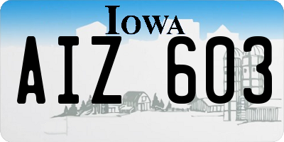 IA license plate AIZ603