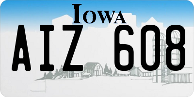 IA license plate AIZ608