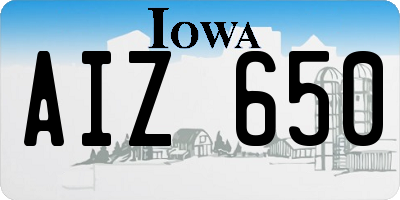 IA license plate AIZ650