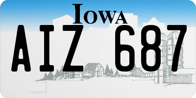 IA license plate AIZ687