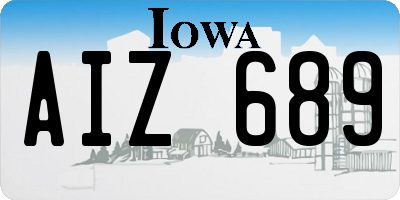 IA license plate AIZ689