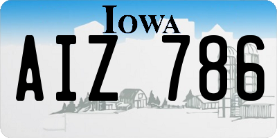IA license plate AIZ786