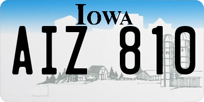 IA license plate AIZ810