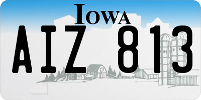 IA license plate AIZ813