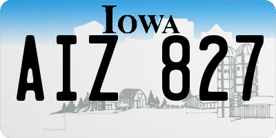 IA license plate AIZ827