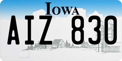 IA license plate AIZ830