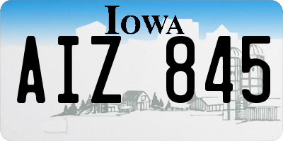 IA license plate AIZ845