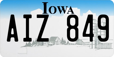 IA license plate AIZ849