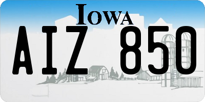 IA license plate AIZ850