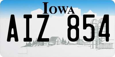 IA license plate AIZ854