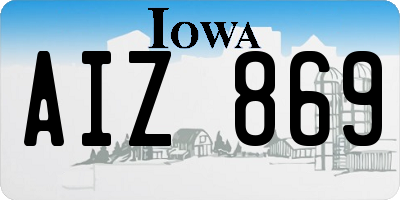 IA license plate AIZ869