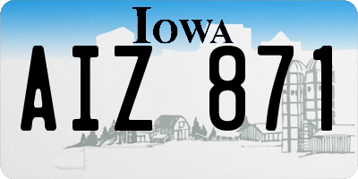 IA license plate AIZ871