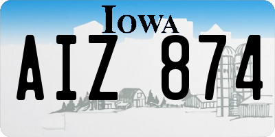 IA license plate AIZ874