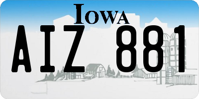 IA license plate AIZ881