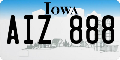 IA license plate AIZ888