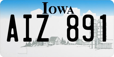 IA license plate AIZ891