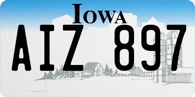 IA license plate AIZ897