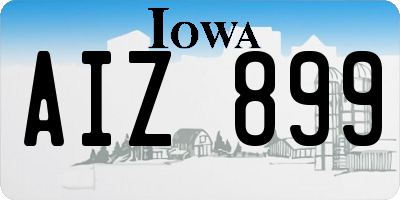 IA license plate AIZ899