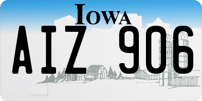 IA license plate AIZ906