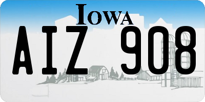 IA license plate AIZ908