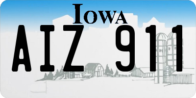 IA license plate AIZ911