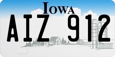 IA license plate AIZ912