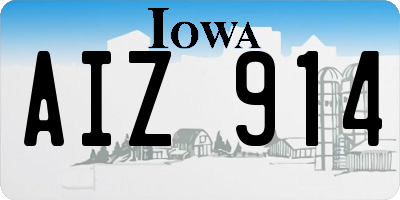 IA license plate AIZ914