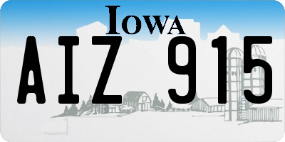 IA license plate AIZ915