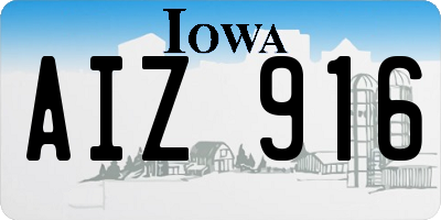 IA license plate AIZ916