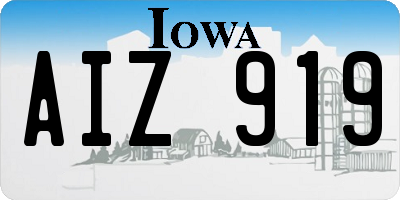 IA license plate AIZ919