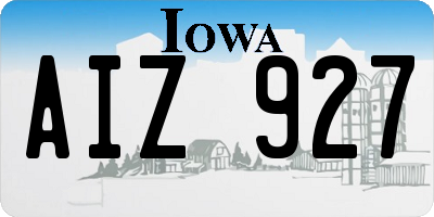 IA license plate AIZ927