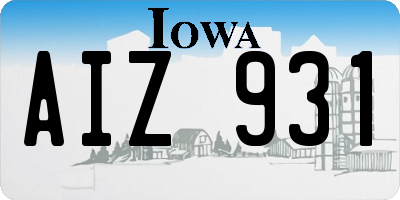 IA license plate AIZ931