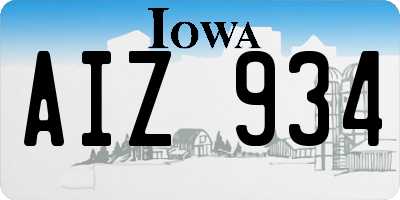 IA license plate AIZ934