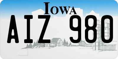 IA license plate AIZ980