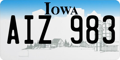 IA license plate AIZ983