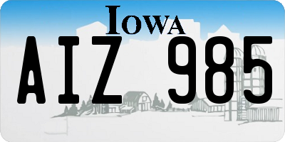 IA license plate AIZ985
