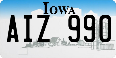 IA license plate AIZ990