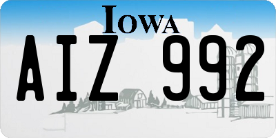 IA license plate AIZ992