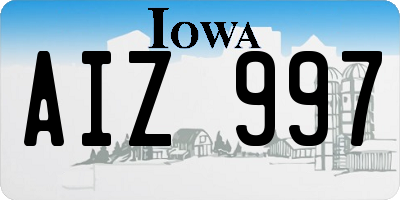 IA license plate AIZ997